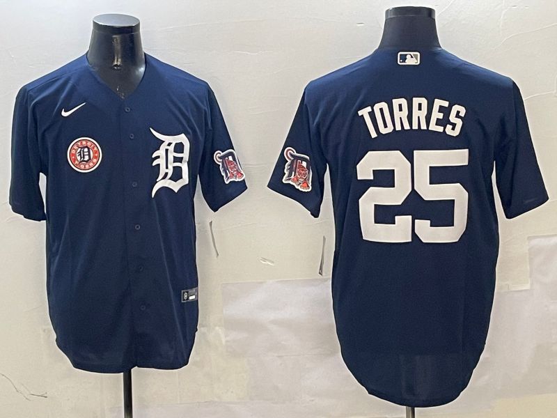 Men Detroit Tigers #25 Torres Drak Blue Game 2025 Nike MLB Jersey style 31210